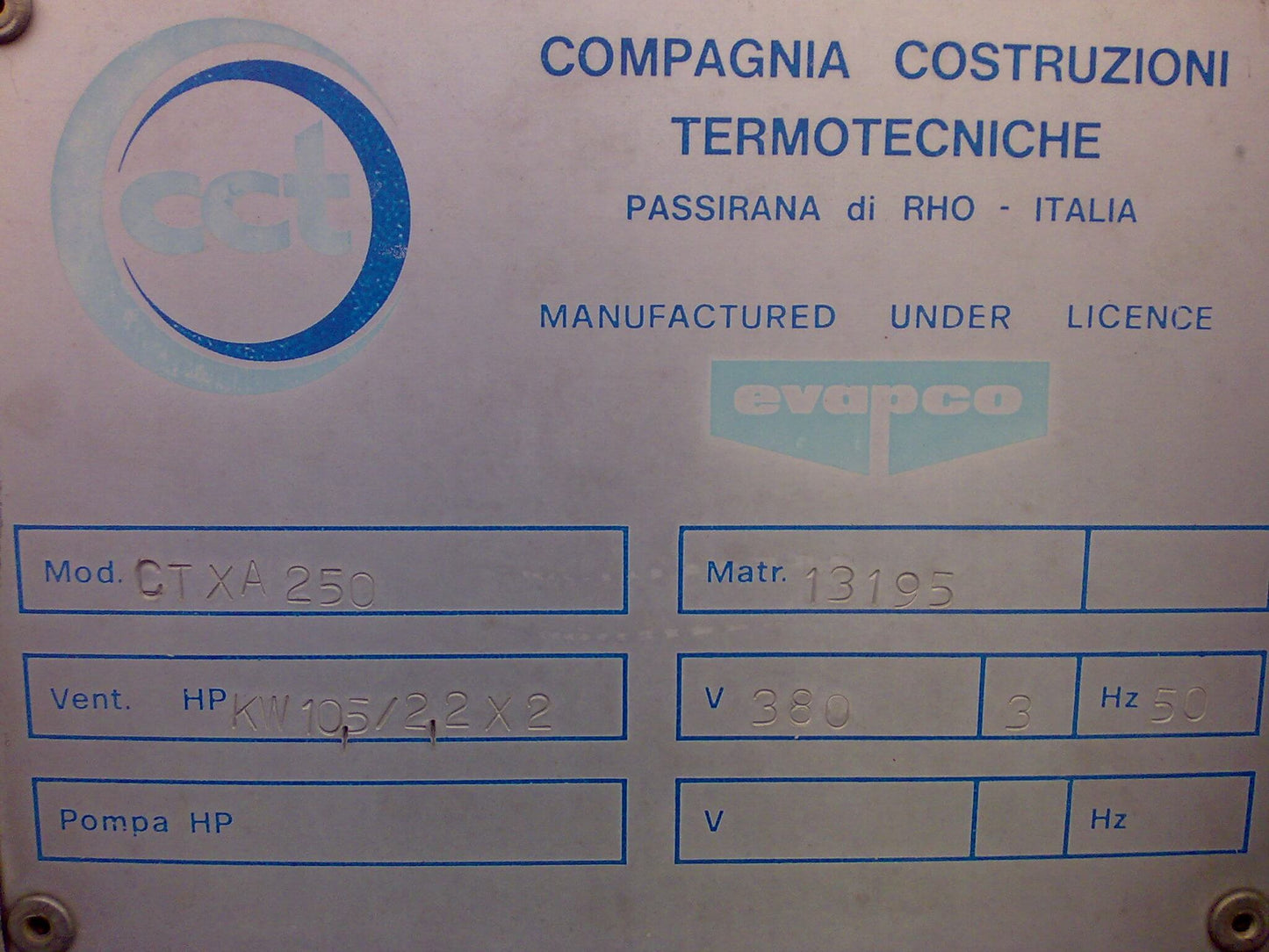 Kühlturm Fabrikat EVAPCO Italia