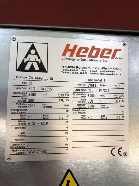 Lüftungsanlagen Fabrikat HEBER