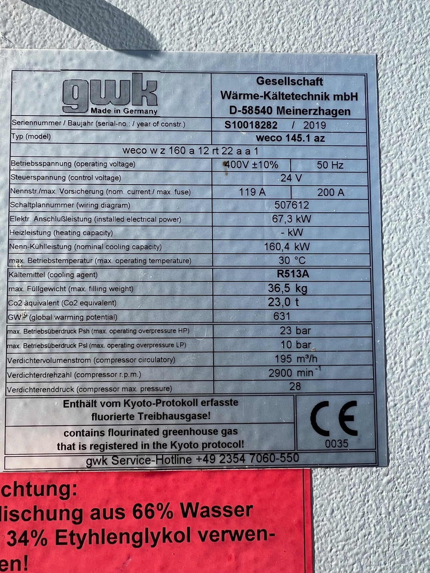 Kaltwassersatz GWK 160 kW