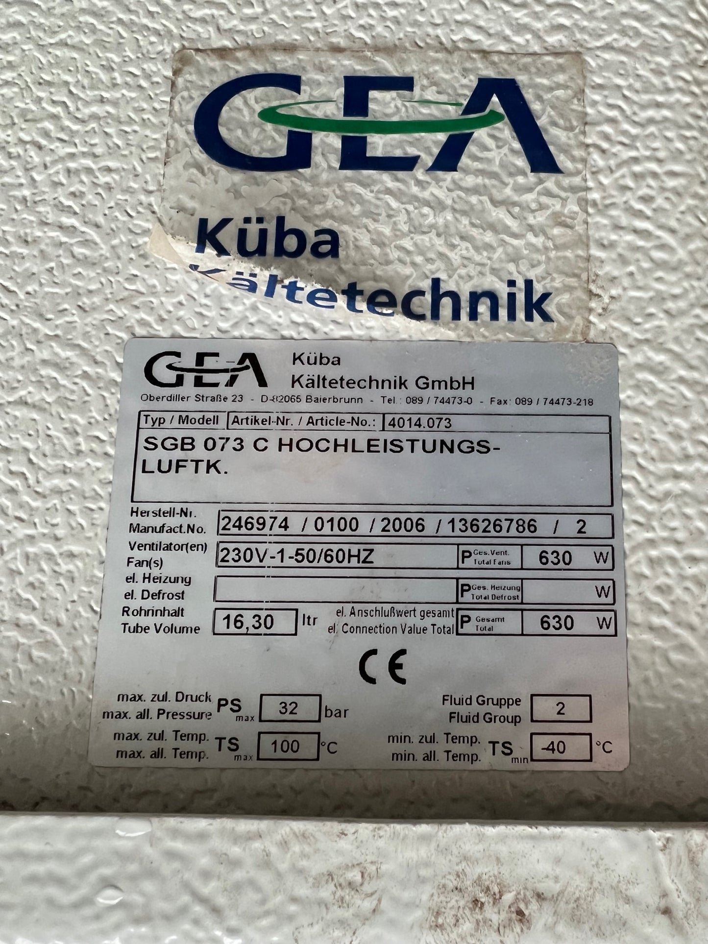 Verdampfer KÜBA SGB 073C