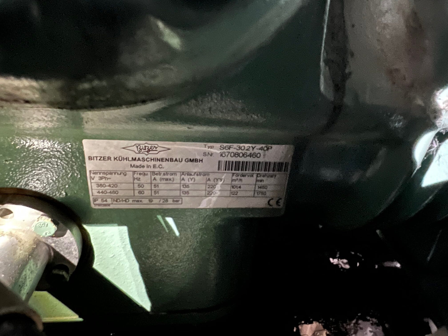 Schockfrostanlage, Verbundanlage mit 6 Stk. Verdichter- Kompressor Bitzer S6F-30.2Y