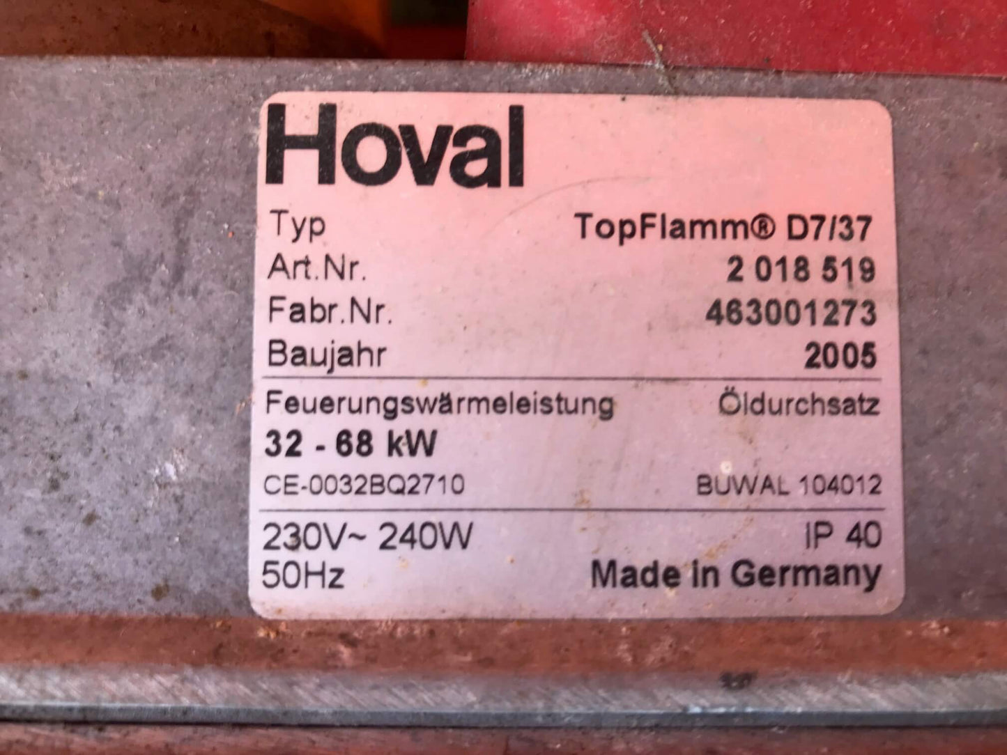 Heizkessel Fabrikat HOVAL