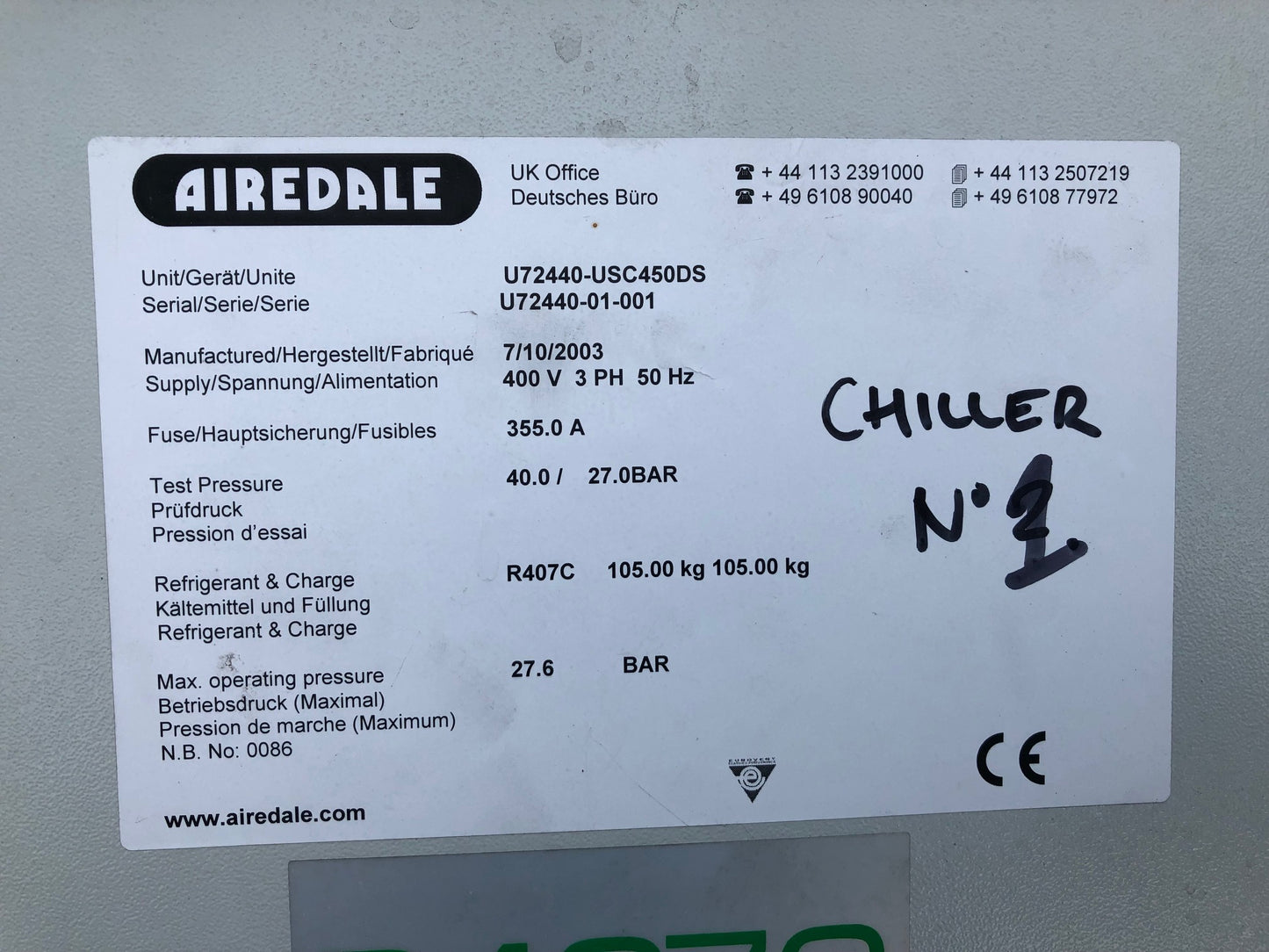 Kaltwassersatz AIREDALE