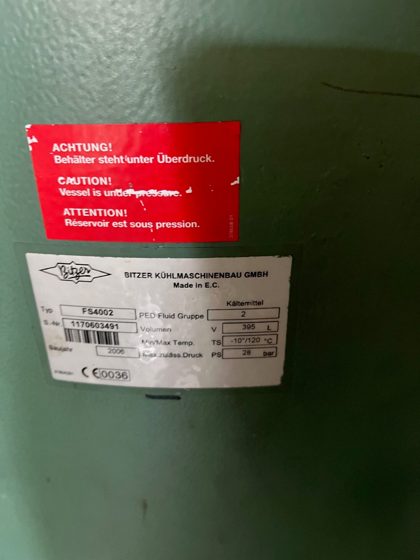 Schockfrostanlage, Verbundanlage mit 6 Stk. Verdichter- Kompressor Bitzer S6F-30.2Y