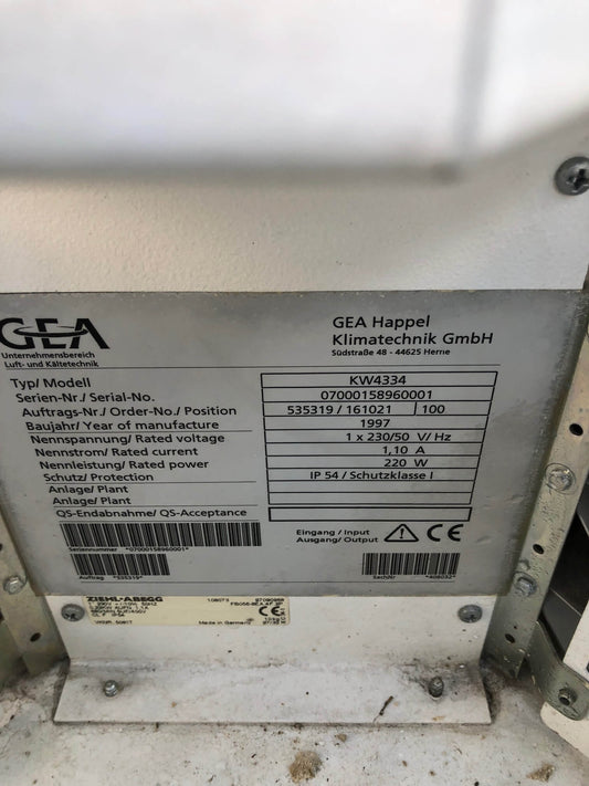 Heizgebläse Fabrikat GEA HAPPEL Type KW4334