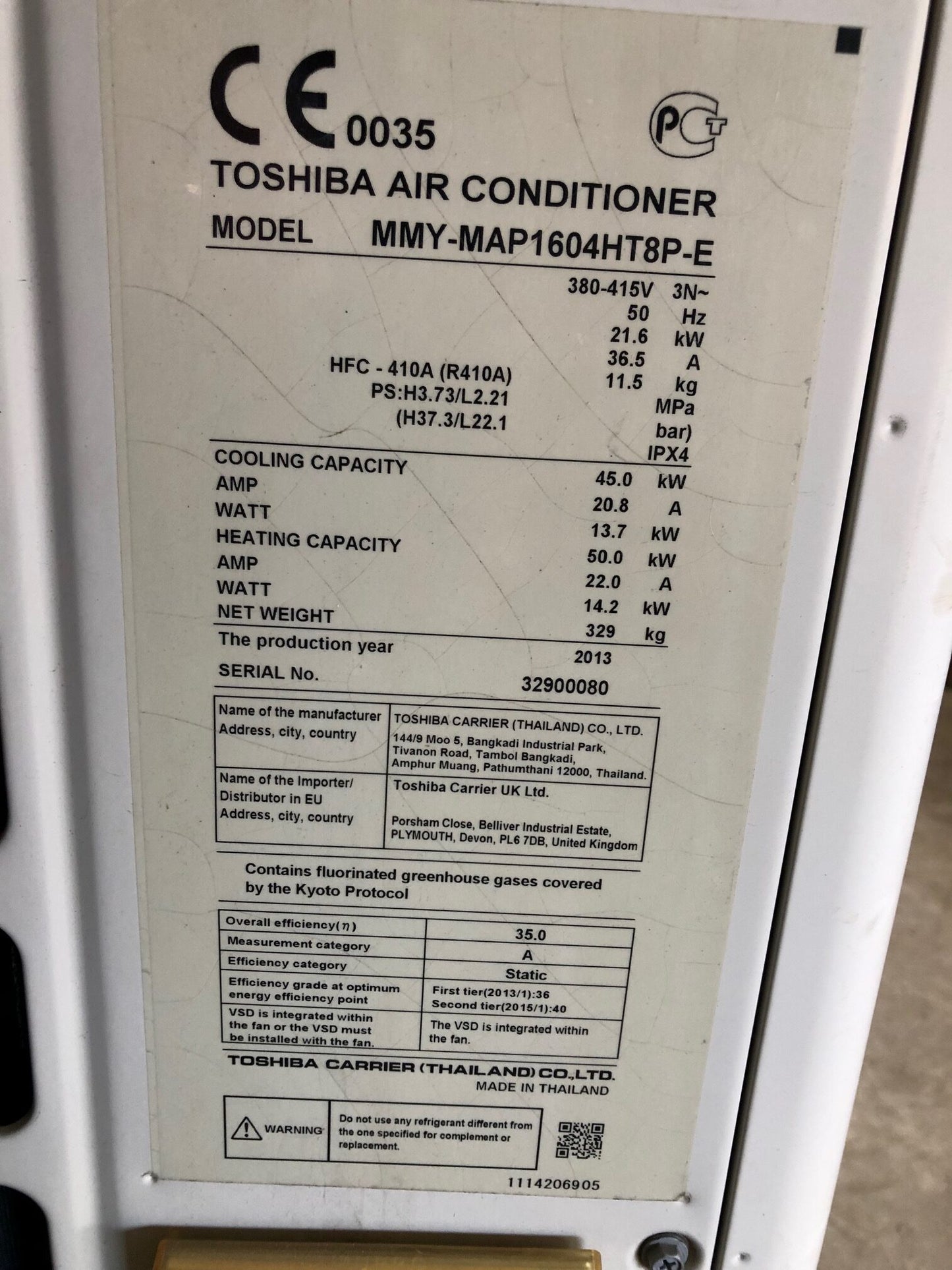 Klimaanlage TOSHIBA für Kühlung und Heizung