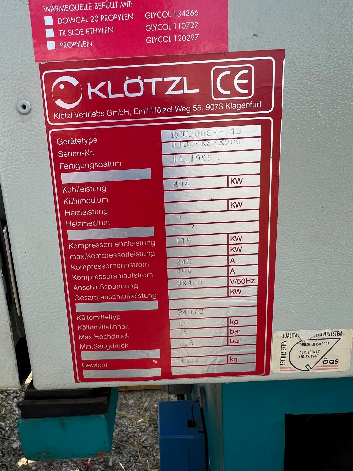 Kaltwassersatz mit Verdichter RefComp