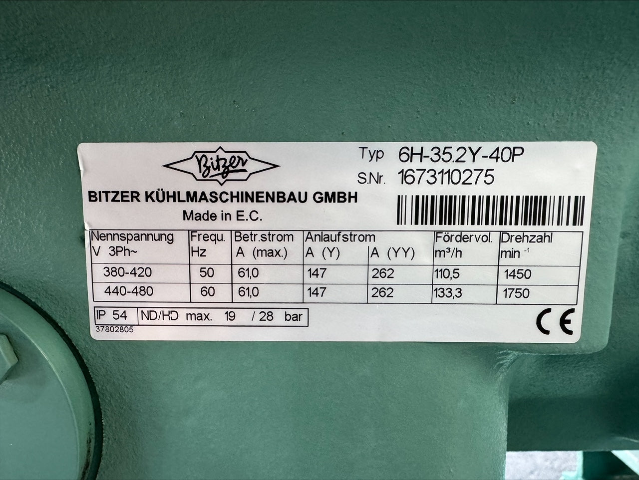 Bitzer Verdichter inkl. Flüssigkeitssammler
