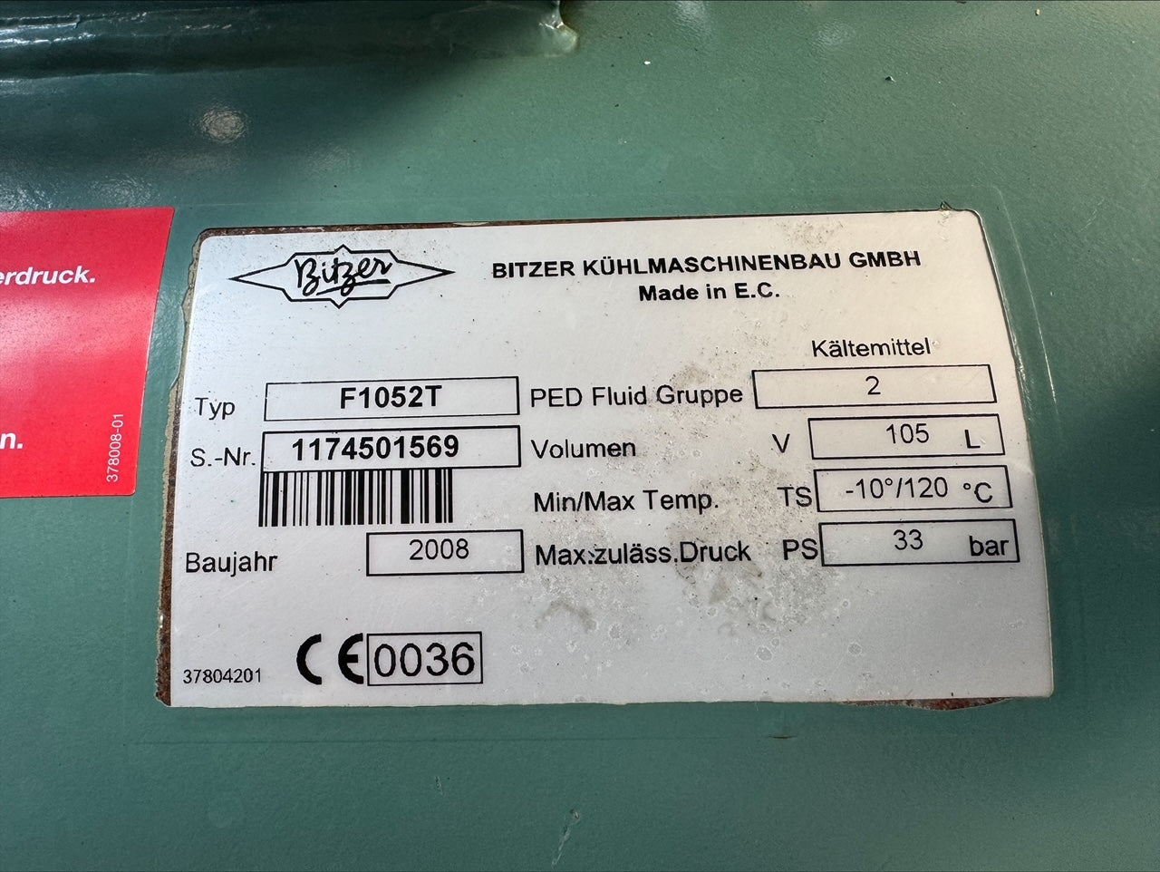 Bitzer Verdichter inkl. Flüssigkeitssammler